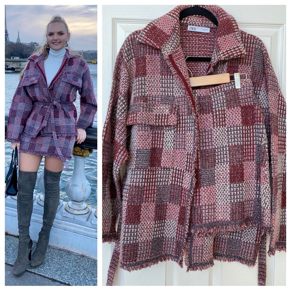 Zara knit cardigan & skirt set